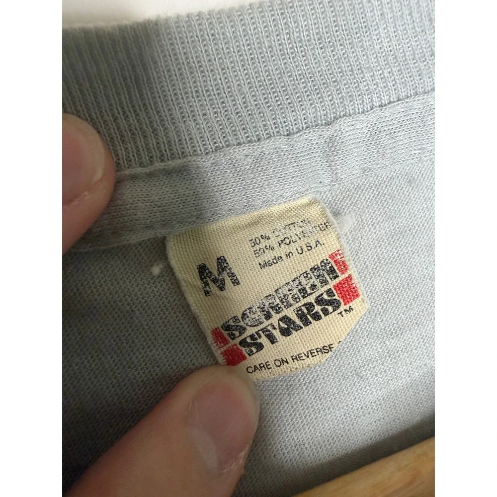 Vintage Screen Stars WDET 101.9 FM Detroit Public Radio T-Shirt Gray 80s Medium